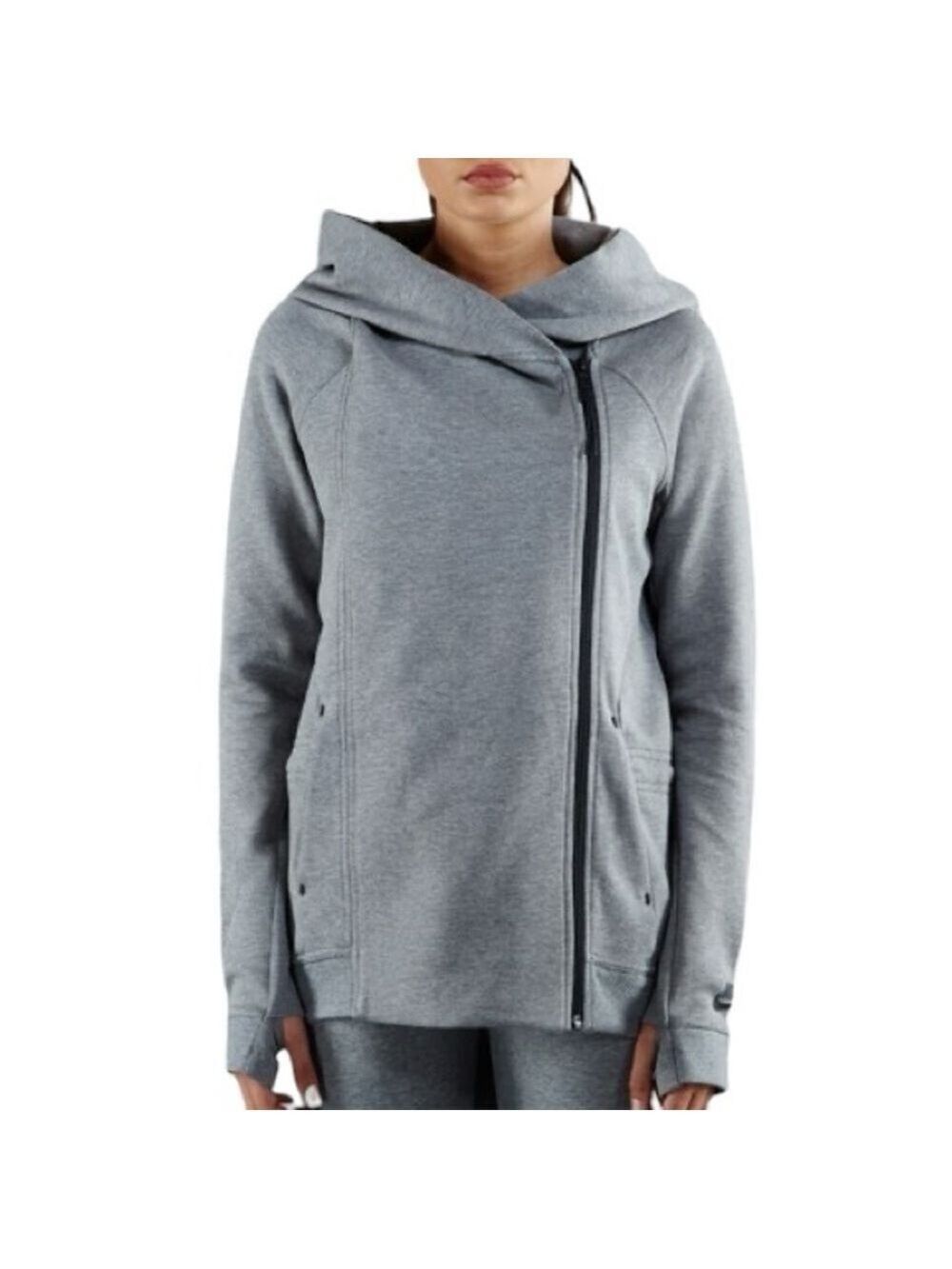 Nike Sportswear Tech Fleece Zip Up Oversized Hoodie in Cape Carbon Heather